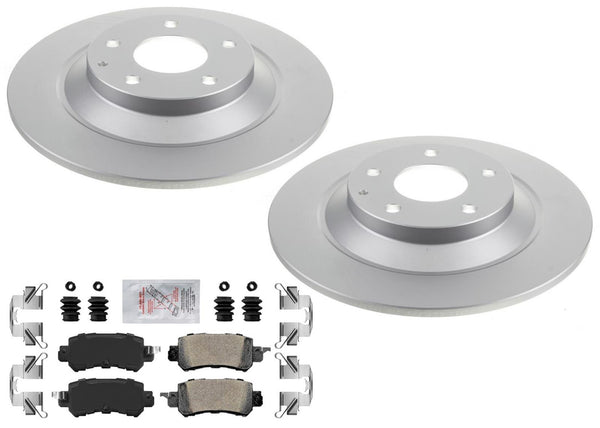 Rear Coated Disc Brake Rotors & Pads W/ Hardware for Mazda CX-5 2013 2014 2015