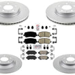Coated Disc Brake Rotors & Brake Pads W/ Hardware for Mazda CX-5 2013 2014 2015