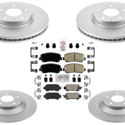 Coated Disc Brake Rotors & Brake Pads W/ Hardware for Mazda CX-5 2013 2014 2015