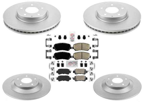 Coated Disc Brake Rotors & Brake Pads W/ Hardware for Mazda CX-5 2013 2014 2015