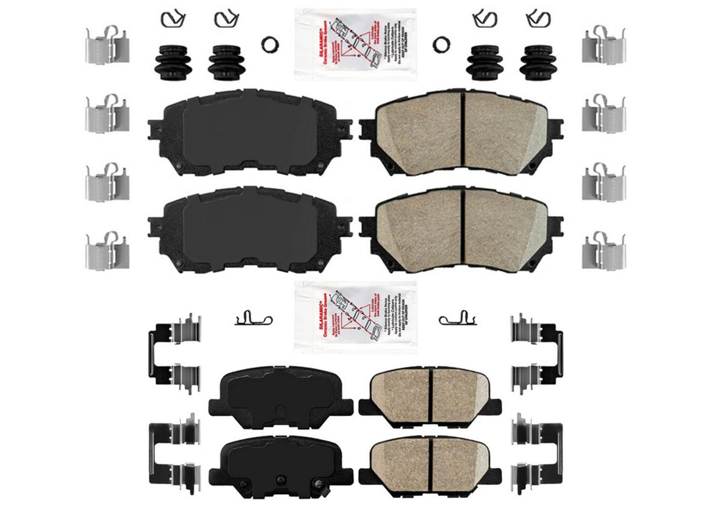 AME Front and Rear Ceramic Disc Brake Pads Hardware for Mazda 6 2014 2015