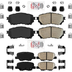 AME Front and Rear Ceramic Disc Brake Pads Hardware for Mazda 6 2014 2015