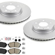 Front Coated Disc Brake Rotors & Ceramic Pads W/ Hardware for Mazda 6 2014-2018