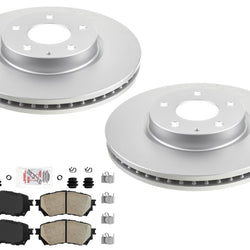 Front Coated Disc Brake Rotors & Ceramic Pads W/ Hardware for Mazda 6 2014-2018