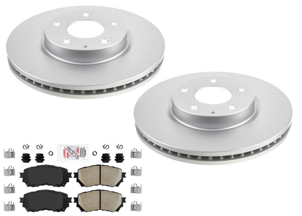 Front Coated Disc Brake Rotors & Ceramic Pads W/ Hardware for Mazda 6 2014-2018