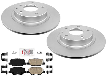 Rear Coated Disc Brake Rotors Ceramic Brake Pads Hardware for Mazda 6 2014-2015