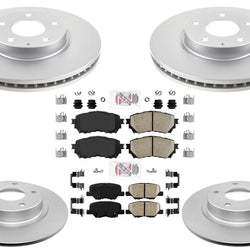 Coated Disc Brake Rotors Ceramic Brake Pads Hardware for Mazda 6 2014-2015