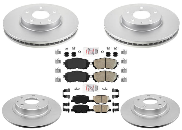 Coated Disc Brake Rotors Ceramic Brake Pads Hardware for Mazda 6 2014-2015
