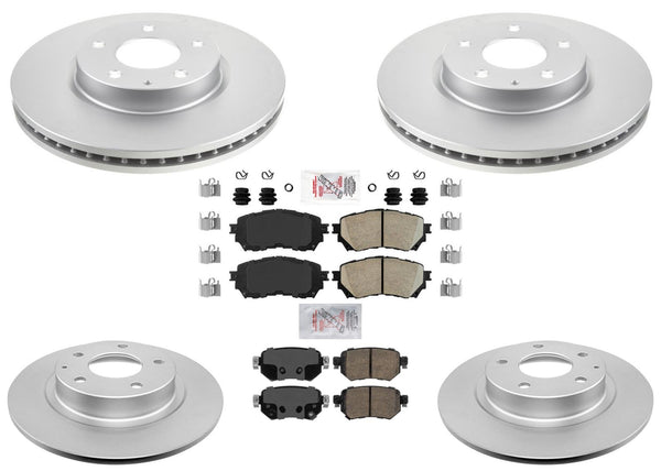 Coated Disc Brake Rotors Ceramic Brake Pads Hardware for Mazda 6 2016 2017 2018