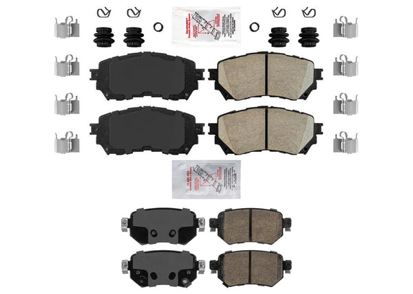 AME Front & Rear Ceramic Disc Brake Pads Hardware for Mazda 6 2016 2017 2021