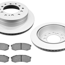 Fits For 2003-2009 Toyota 4 Runner (2) Rear Brake Rotors & CERAMIC Pads