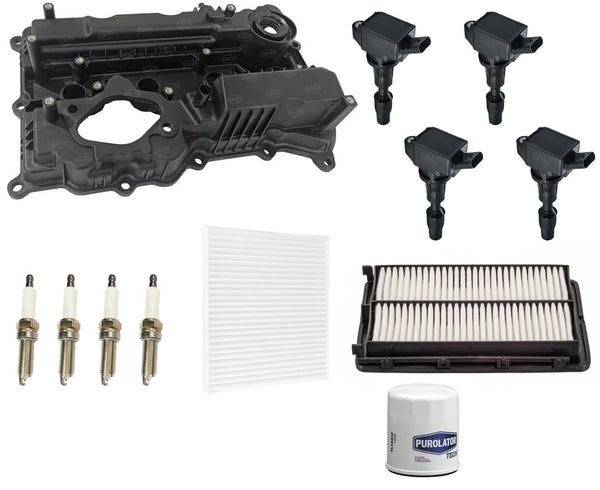 Valve Cover Ignition Coils Spark Plugs & Filters For Sonata 2.4L 2015 2016 2019