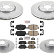 Front & Rear Coated Disc Brake Rotors & Ceramic Pads for Dodge Hornet 2023-2025