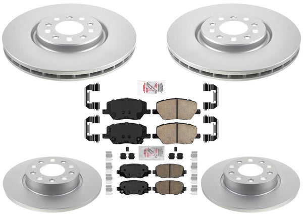Front & Rear Coated Disc Brake Rotors & Ceramic Pads for Dodge Hornet 2023-2025