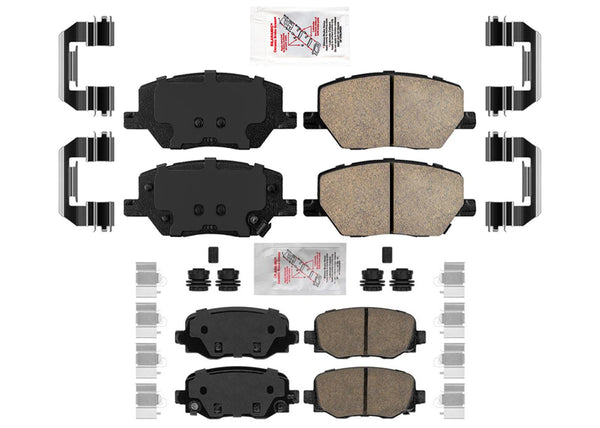 AME Front Rear Ceramic Disc Brake Pads Hardware for Dodge Hornet 2023 2024 2025