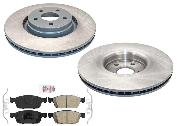 Front Coated Disc Brake Rotors & Pads for Ford Focus ST Turbo 15 2016 2017 2018