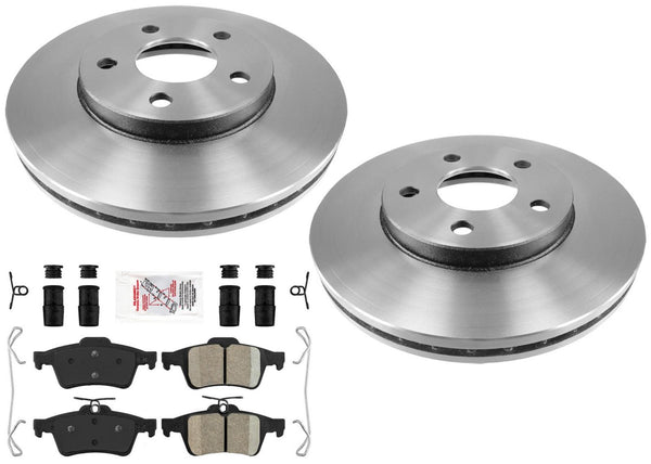 Rear Carbon Disc Brake Rotors & Brake Pads for Ford Focus ST Turbo 2015-2018