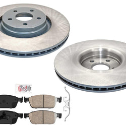Front Coated Disc Brake Rotors & Pads for Lincoln MKC 2015 2016 2017 2018 2019