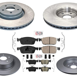 Coated Disc Brake Rotors & Brake Pads for Lincoln MKC 2015 2016 2017 2018 2019