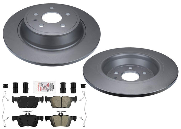 Rear Coated Disc Brake Rotors & Pads for Lincoln MKC 2015 2016 2017 2018 2019