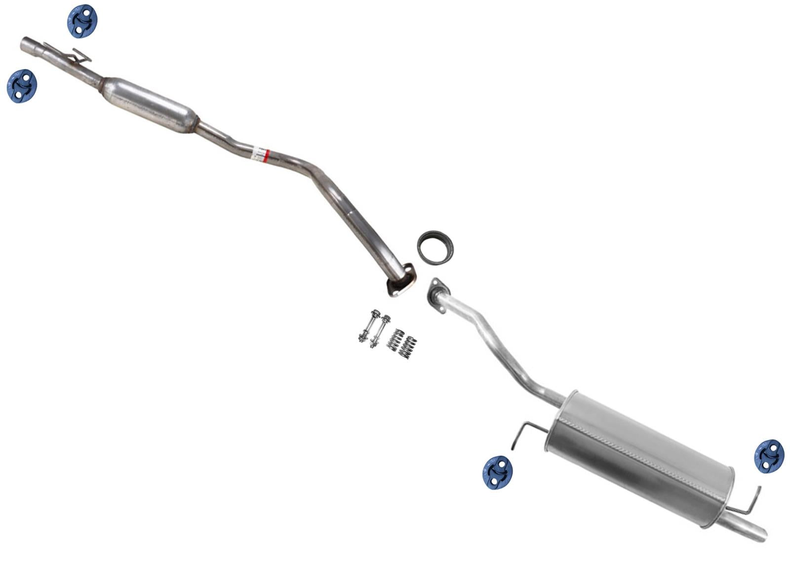 Weld on Resonator Pipe Rear Mufflers Exhaust System for Toyota Prius 2004-2009