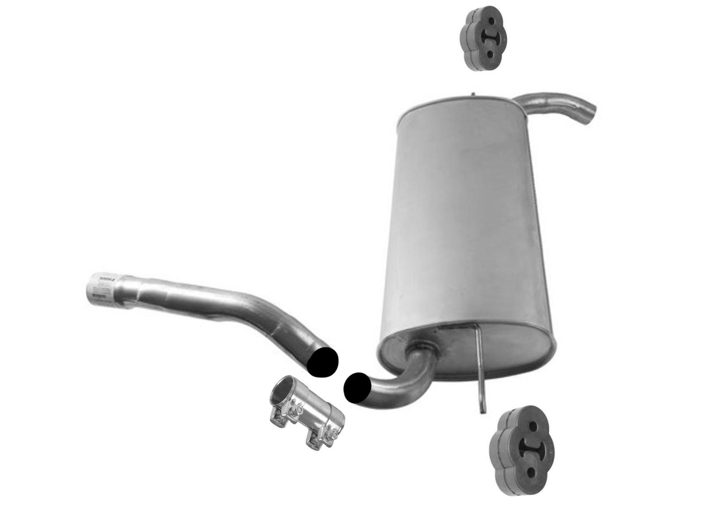 Rear Muffler Assembly With Hangers for Ford Focus Sedan 2.0L 2012 13 14 15 2017