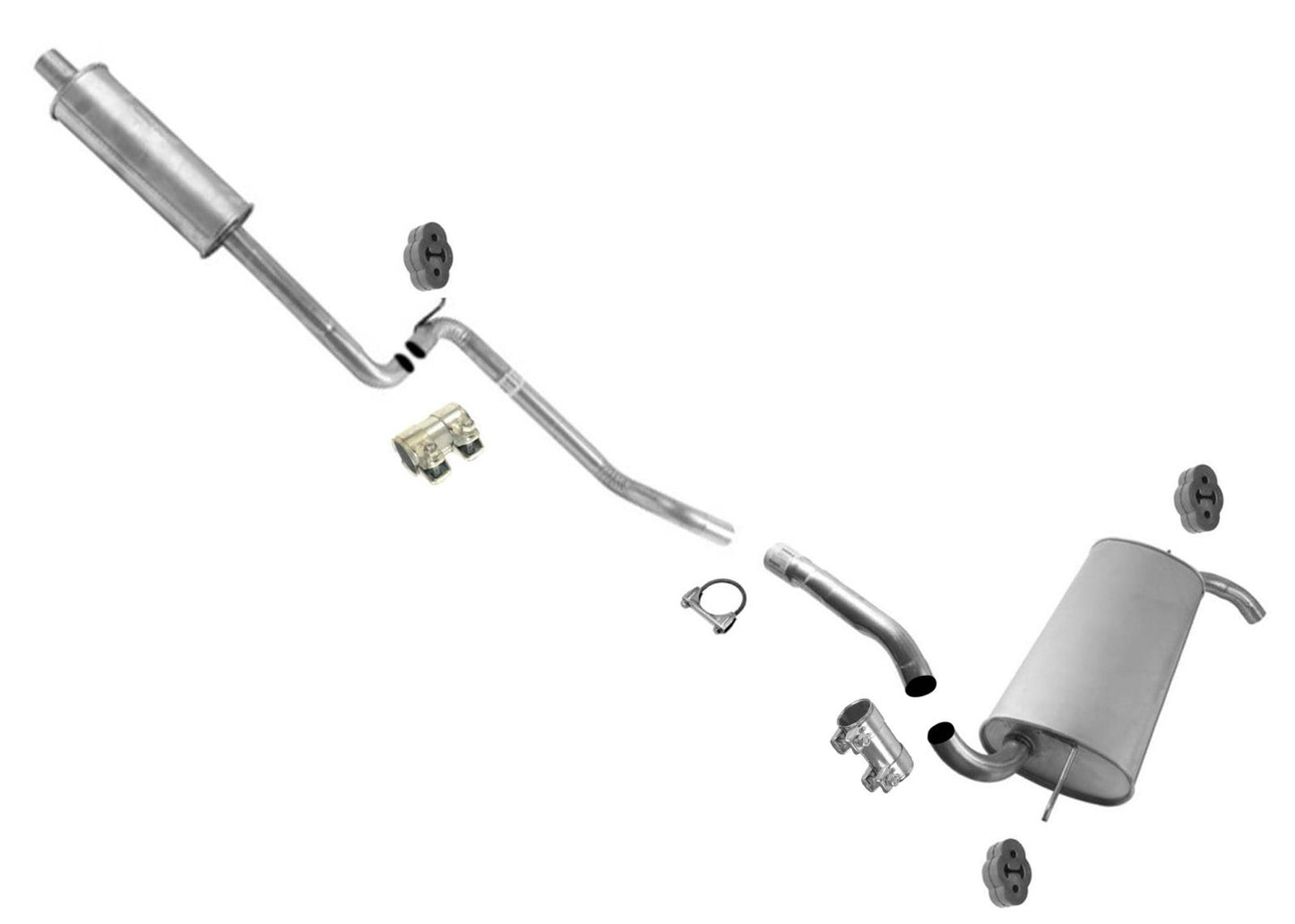 Resonator Muffler Assembly Exhaust System Fits 2012-2017 Ford Focus 2.0L Sedan