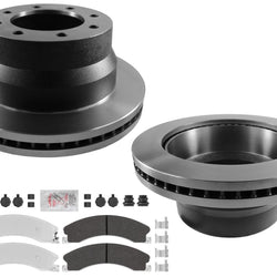 Rear Disc Brake Rotors Galvanized Pads for GMC Express 4500 2009-20 Dual Rear W