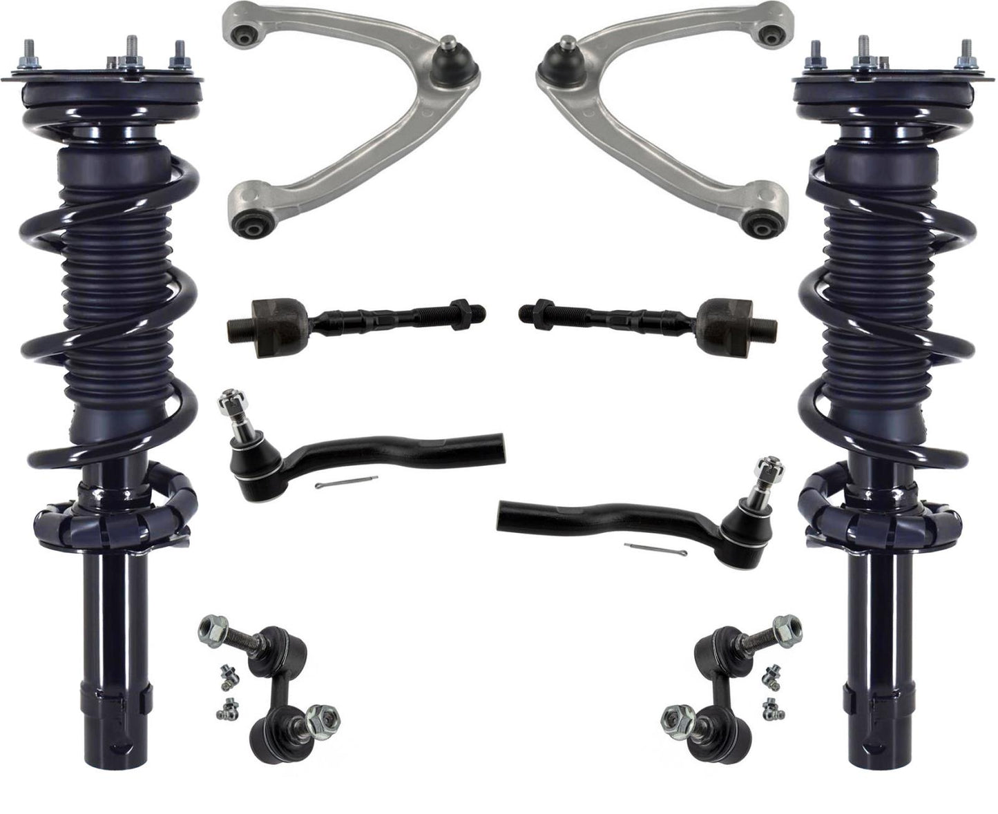 Front Struts Control Arms Tie Rods & Links For Q50 2014-2021 All Wheel Drive