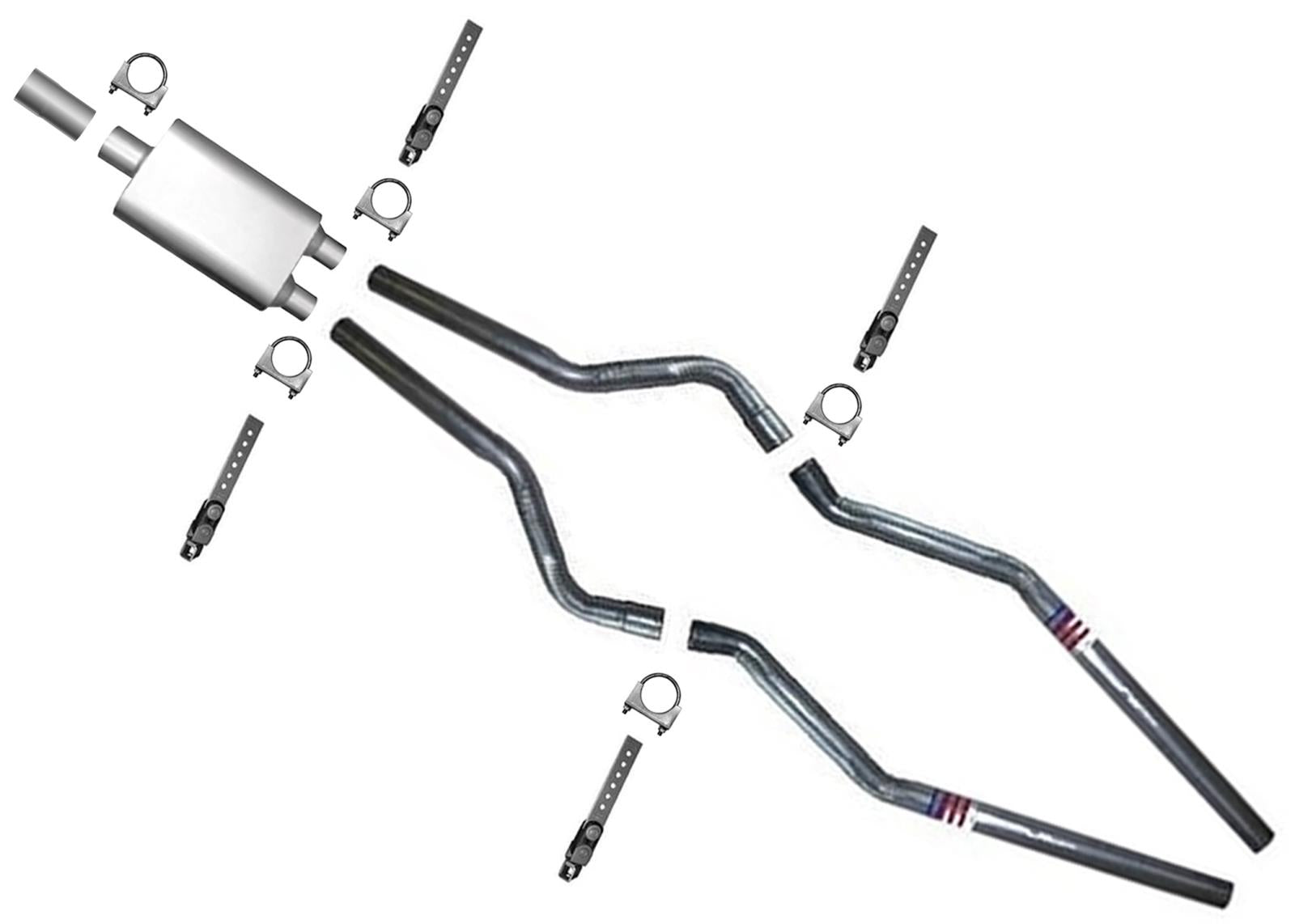 Se adapta a Ford F150 F250 BIG DADDY Dynomax 17661 de 1988-1998 con entrada de 3 pulgadas y escape doble