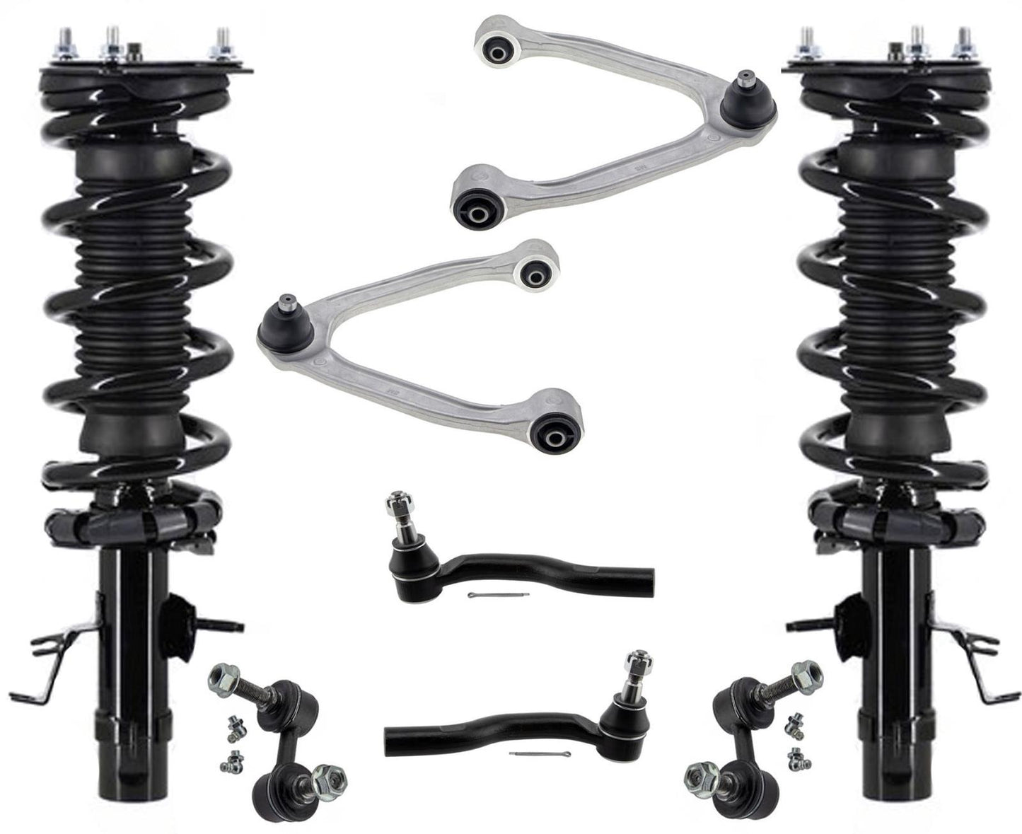 Front Struts Upper Arms Links & Tie Rods For Q70 2014-2017 All Wheel Drive