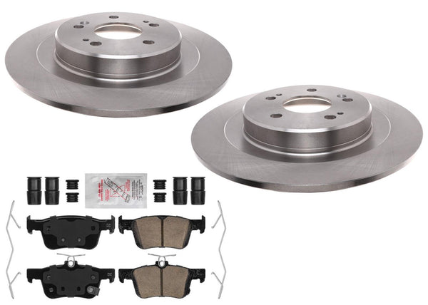 Rear Coated Disc Brake Rotors & Ceramic Pads for Acura TLX 2.0L 3.0L 2021-2025