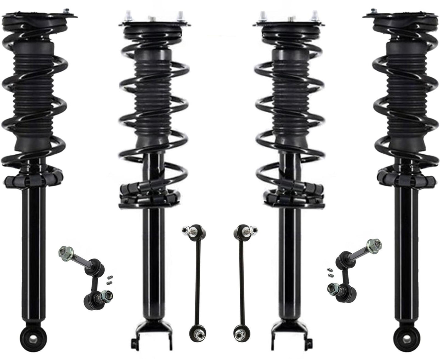 Front & Rear Struts & Links For Q50 20-24 Rear Wheel Drive W/O Sprt Suspension