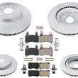 Front & Rear Coated Disc Brake Rotors & Pads for Tesla S 2012 2013 2014 2015
