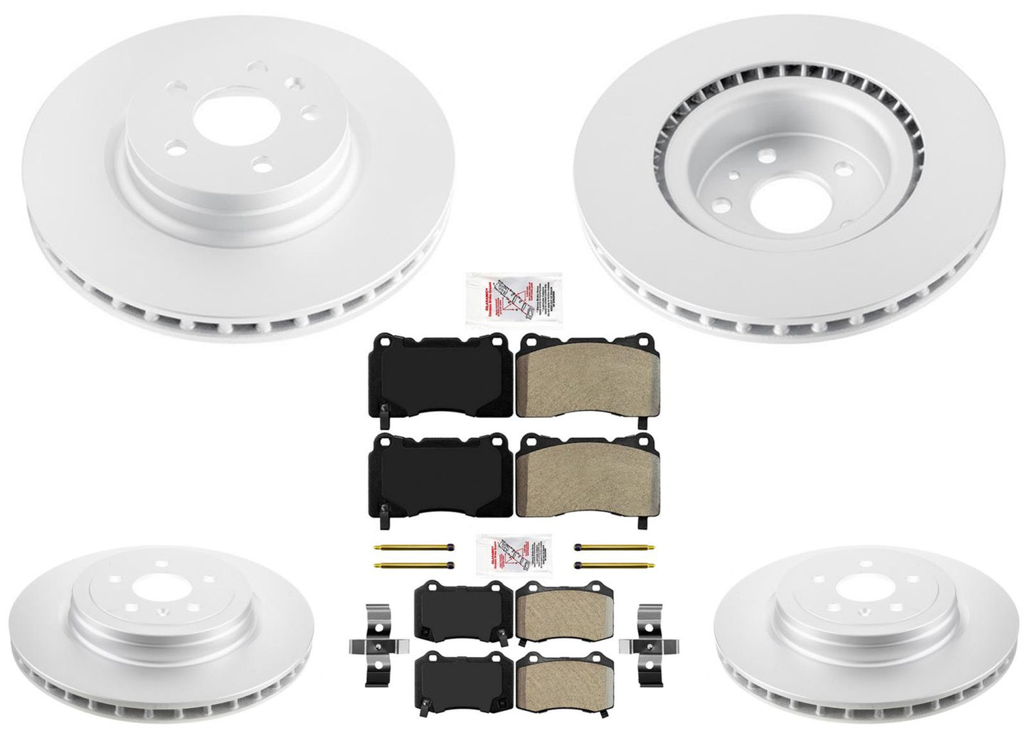 Ft & Rr Coated Disc Brake Rotors Disc Brake Pads for Tesla S 2017 2018 2019 2020