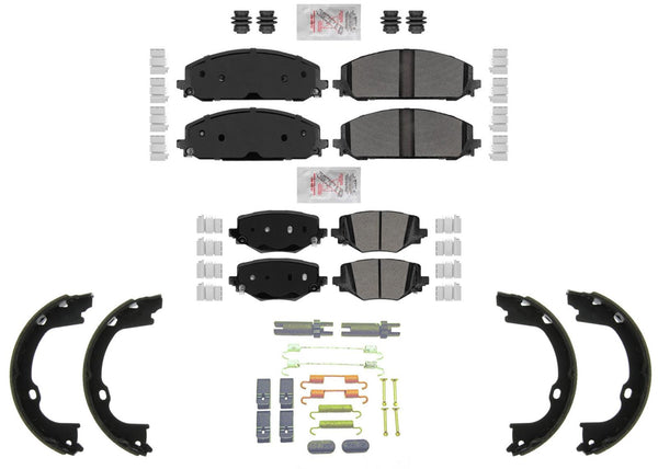 Front Rear Disc Brake Pad Shoes for Dodge Durango Police Special Service 21-25