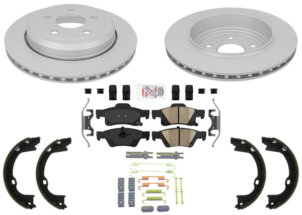 Rear Coated Disc Rotors Brake Pad Set for Dodge Durango 2016-2024 330MM Rear