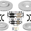 Coated Disc Rotors Brake Pad Set for Dodge Durango 16-24 350MM Front 330MM Rear