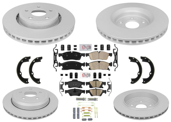 Coated Disc Rotors Brake Pad Set for Dodge Durango 16-24 350MM Front 330MM Rear