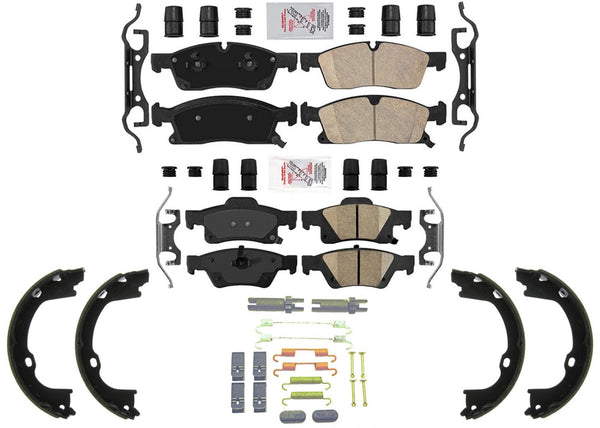 Front & Rear Disc Brake Pads for Dodge Durango 16-24 350MM Front 330MM Rear