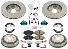 5 Lug Front Coated Rotors & Rear Drums Rotors & Pads For Chevrolet Cobalt 07-08
