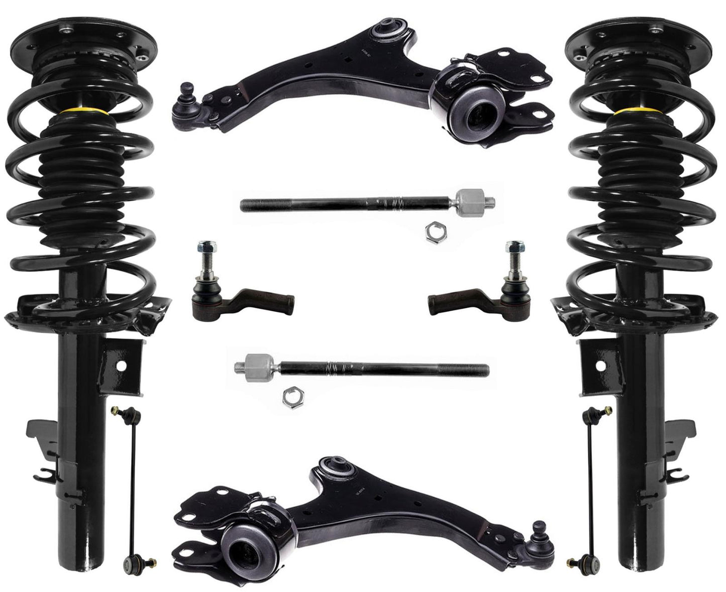 Front Struts Control Arms Tie Rods & Links For XC70 08-16 W/ Hydraulic Steering