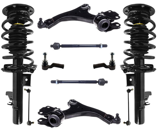 Front Struts Control Arms Tie Rods Links For XC70 10-16 W/ Electronic Steering