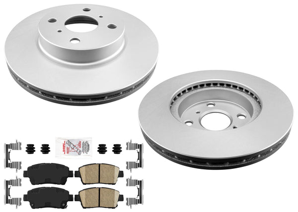 Coated Disc Rotors Brake Ceramic Pad Hardware for Toyota Prius 2001 2002 2003