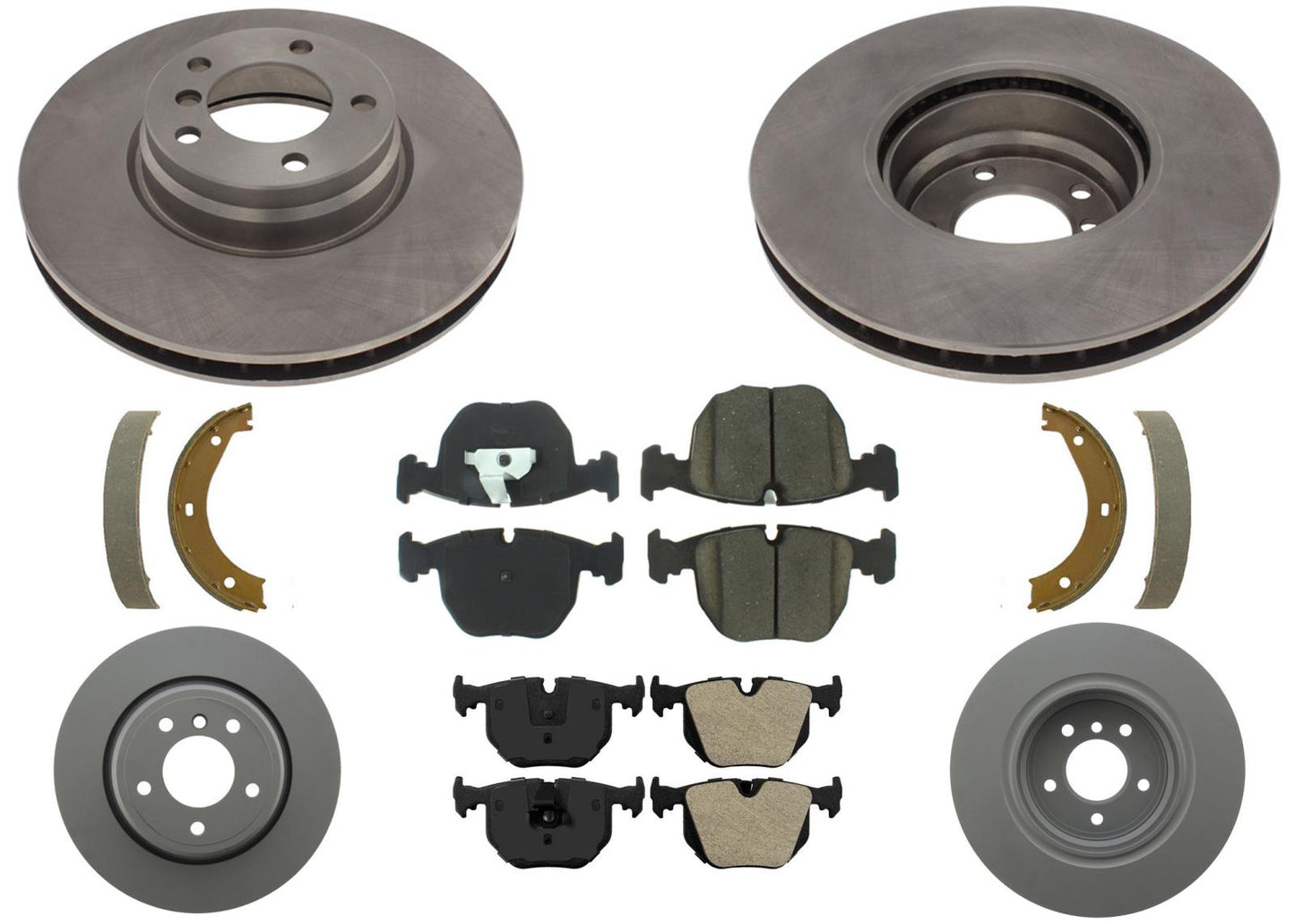 Front & Rear Disc Brake Rotors & Disc Brake Pads Shoes For BMW 750iL 2000 2001