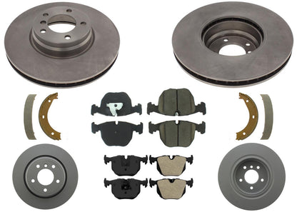 Front & Rear Disc Brake Rotors & Disc Brake Pads Shoes For BMW 750iL 2000 2001