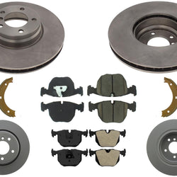 Front & Rear Disc Brake Rotors & Disc Brake Pads Shoes For BMW 750iL 2000 2001
