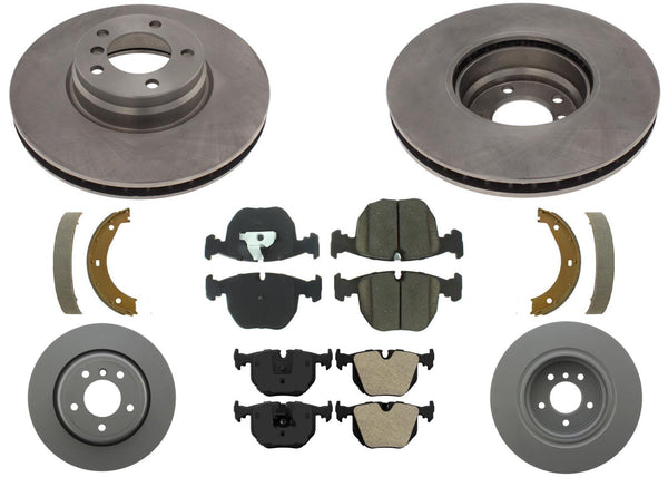 Front & Rear Disc Brake Rotors & Disc Brake Pads Shoes For BMW 750iL 2000 2001