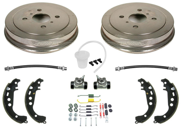 Rear Brake Drums Brake Shoes Hardware Wheel Cylinders for Toyota Prius 2001-2003