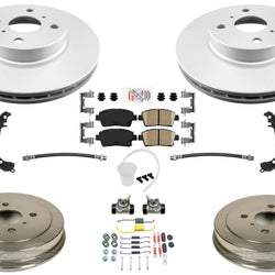Coated Disc Rotors Brake Pad Hardware Drums Cylinders for Toyota Prius 2001-03